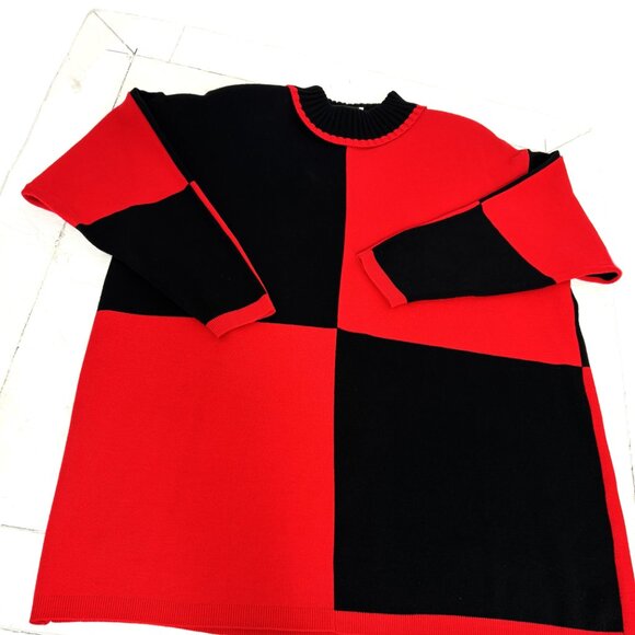 Fitting Image Red Black Sweater 80’s Vintage Size 22/24 - Picture 3 of 10